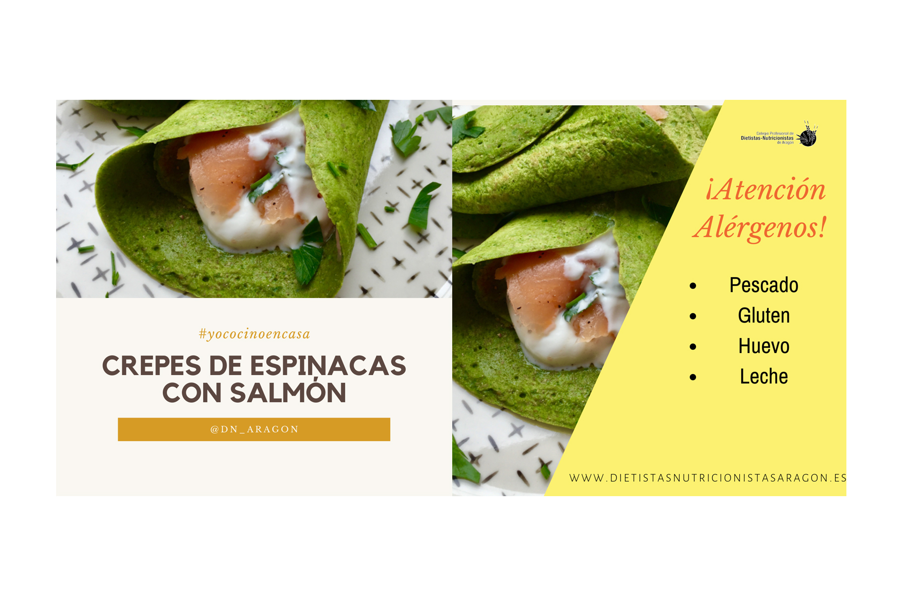 Crepes de espinacas con salmón