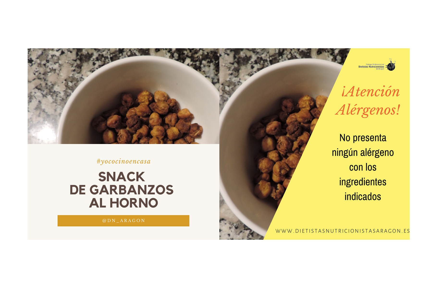 Snack de garbanzos al horno