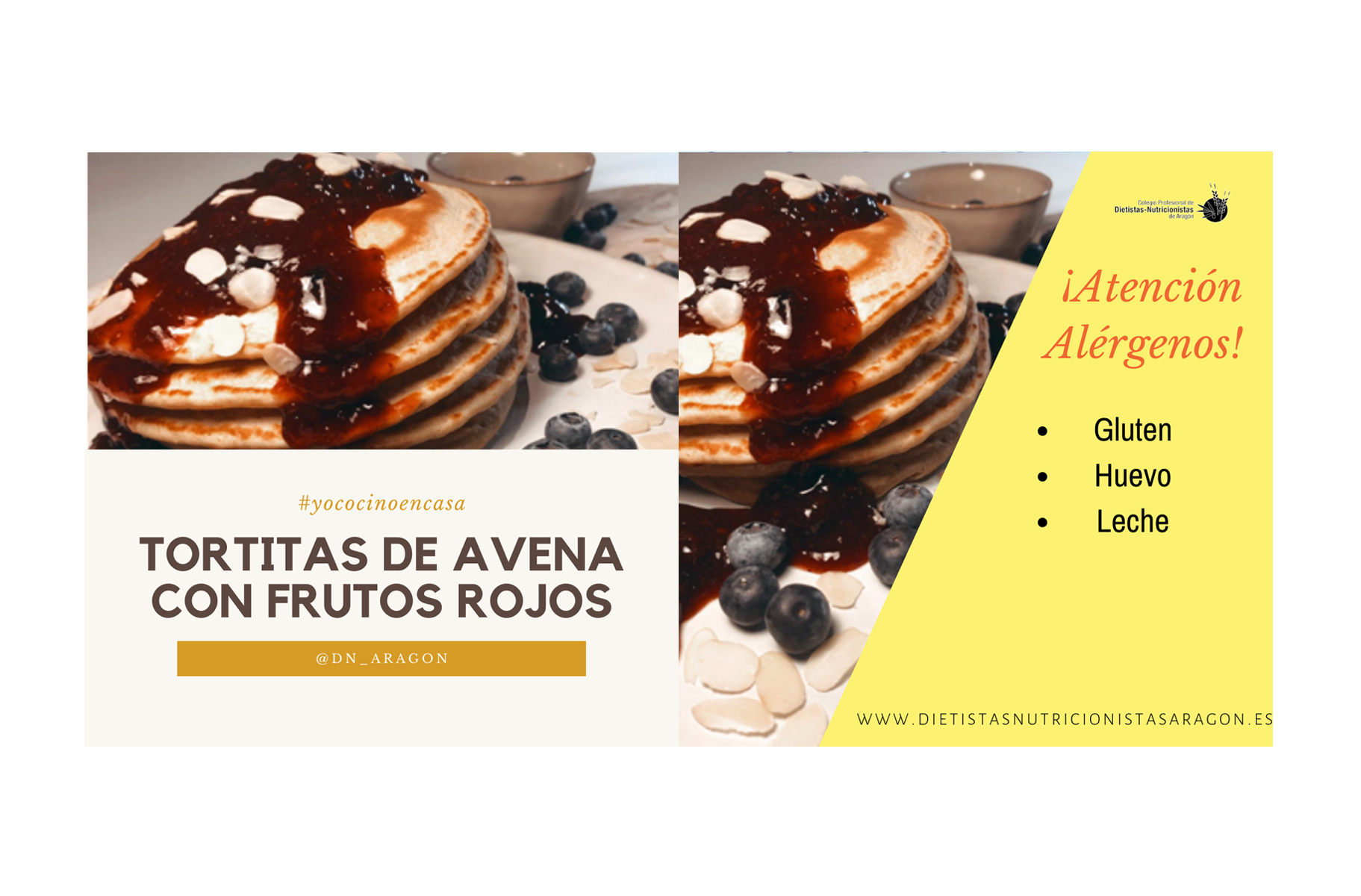 Tortitas de avena con frutos rojos