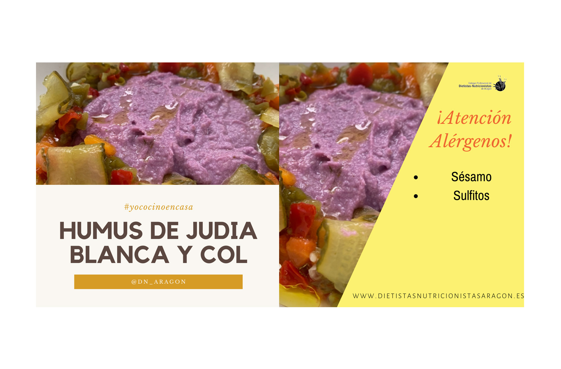 Humus de judía blanca y col